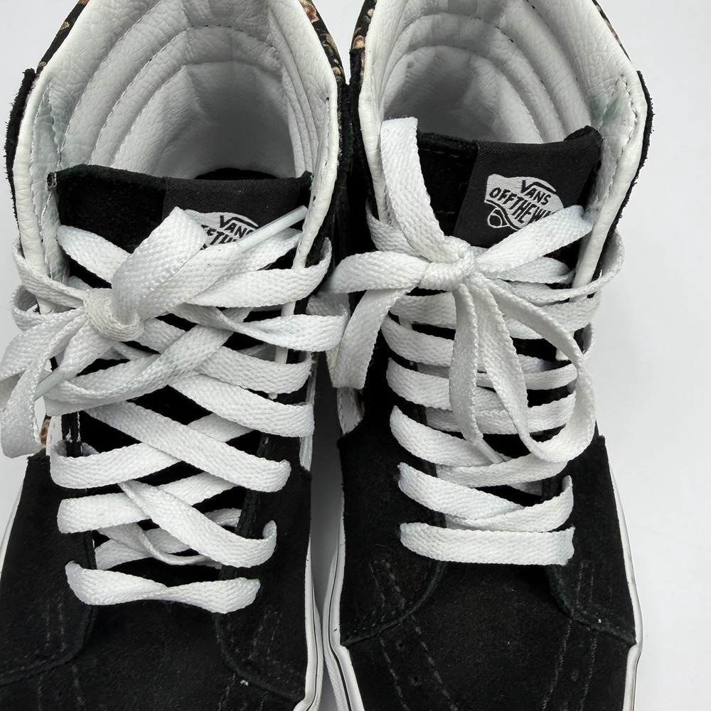Vans Sk8-Hi Floral Black Suede High Top Sneakers Women's Size 6.5 - Picture 4 of 10